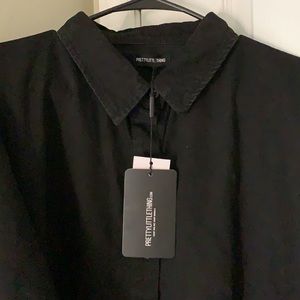 PrettyLittleThing Black Denim Dress PLUS SIZE!